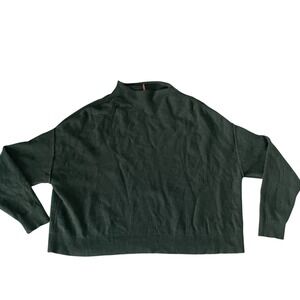 Pilcro Dark Green Funnel Neck Crop Sweater
